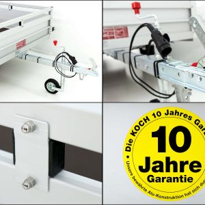 Koch Anhänger 150x300cm 750kg | Typ U7 | Flachplane Profi schwarz – Bild 8