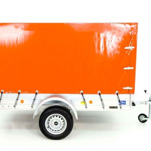 Koch Anhänger mit Plane 125x250cm 750kg | Typ U4 | Hochplane 140 cm Profi | Orange – Bild 3