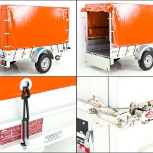Koch Anhänger mit Plane 125x250cm 750kg | Typ U4 | Hochplane 140 cm Profi | Orange – Bild 7