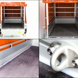Koch Anhänger mit Plane 125x250cm 750kg | Typ U4 | Hochplane 140 cm Profi | Orange – Bild 8