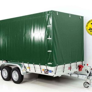 Przyczepa z plandeką 185x400cm 2600kg | Typ 10.26 | Wysoka plandeka 200cm - Zielona