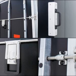 Vezeko Kofferanhänger 184x355cm Höhe:205cm 2,7t | Tür/Rampe | Schwarz – Bild 6