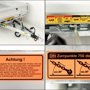 Vezeko Multidreiseitenkipper VMDK35.4 | 210x400cm 3,5t | Ladefläche kippbar | Gitteraufsatz – Bild 5
