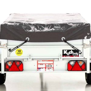 Koch Anhänger mit Plane 105x205cm 750kg | Typ U2 | Flachplane Profi Anthrazit – Bild 3