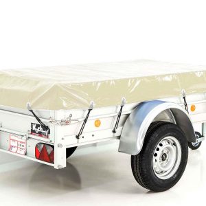 Koch Anhänger mit Plane 105x205cm 750kg | Typ U2 | Flachplane Profi Elfenbein beige – Bild 14